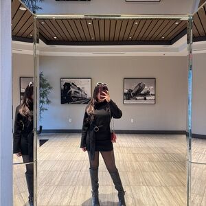 Chic Black Dress with Belt